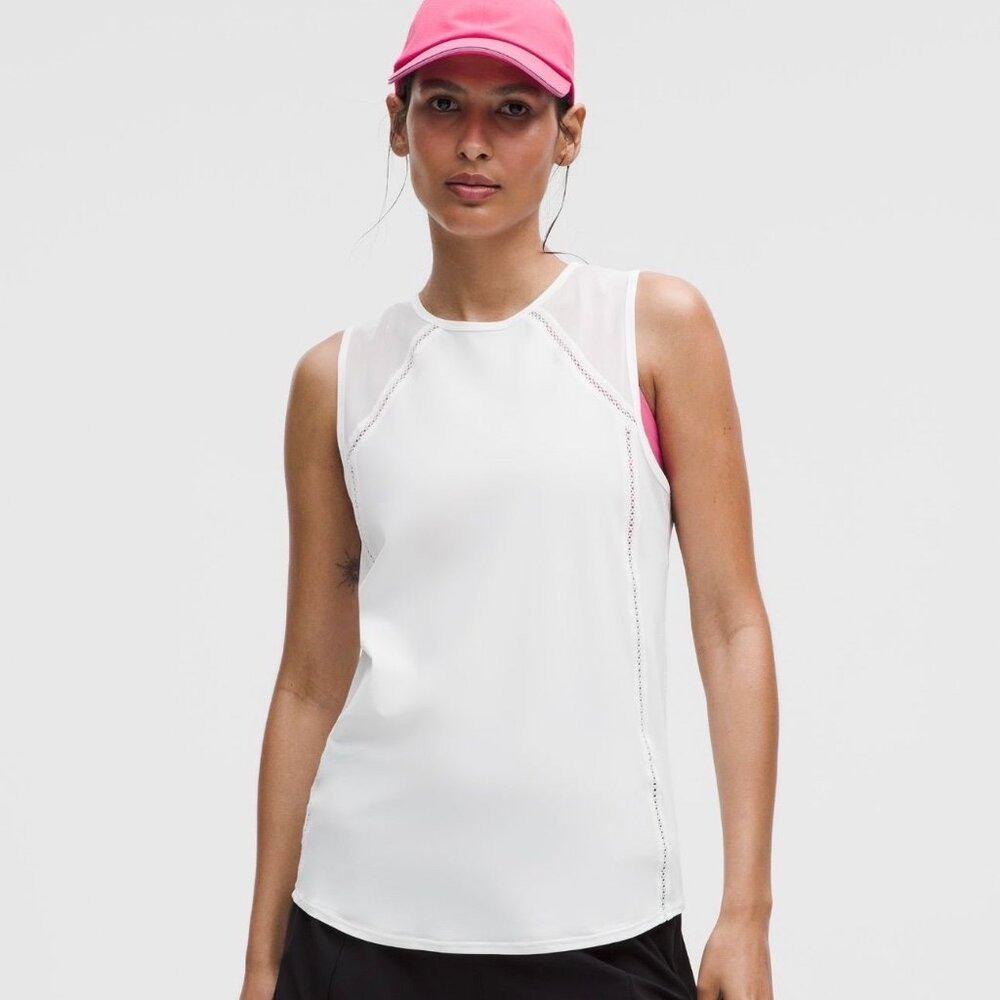 NWT Lululemon Sculpt Tank Lace Trim Size 12 in White